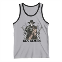 Six Seven Meme Skeleton Cowboy Tank Top Funny Western Gift - Wonder Print Shop