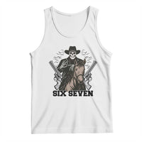 Six Seven Meme Skeleton Cowboy Tank Top Funny Western Gift - Wonder Print Shop