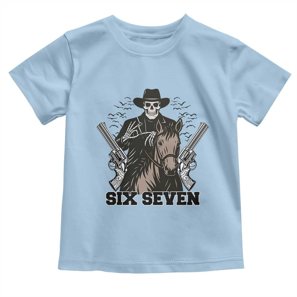 Six Seven Meme Skeleton Cowboy Toddler T Shirt Funny Western Gift - Wonder Print Shop