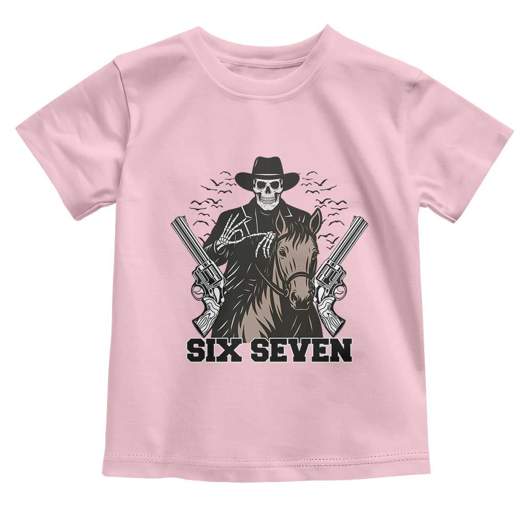 Six Seven Meme Skeleton Cowboy Toddler T Shirt Funny Western Gift - Wonder Print Shop