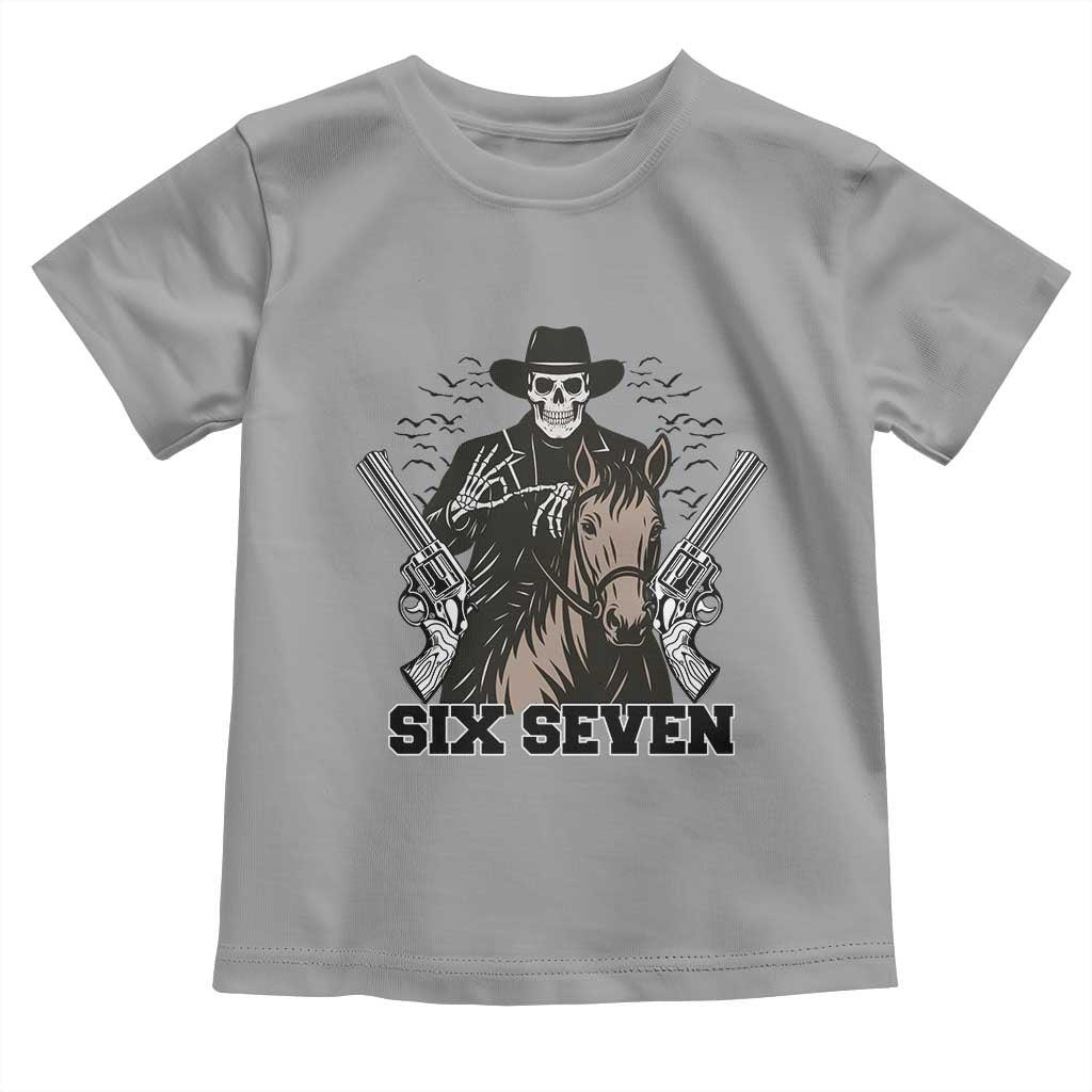 Six Seven Meme Skeleton Cowboy Toddler T Shirt Funny Western Gift - Wonder Print Shop