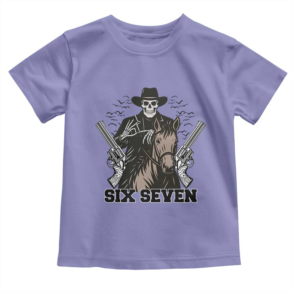 Six Seven Meme Skeleton Cowboy Toddler T Shirt Funny Western Gift - Wonder Print Shop
