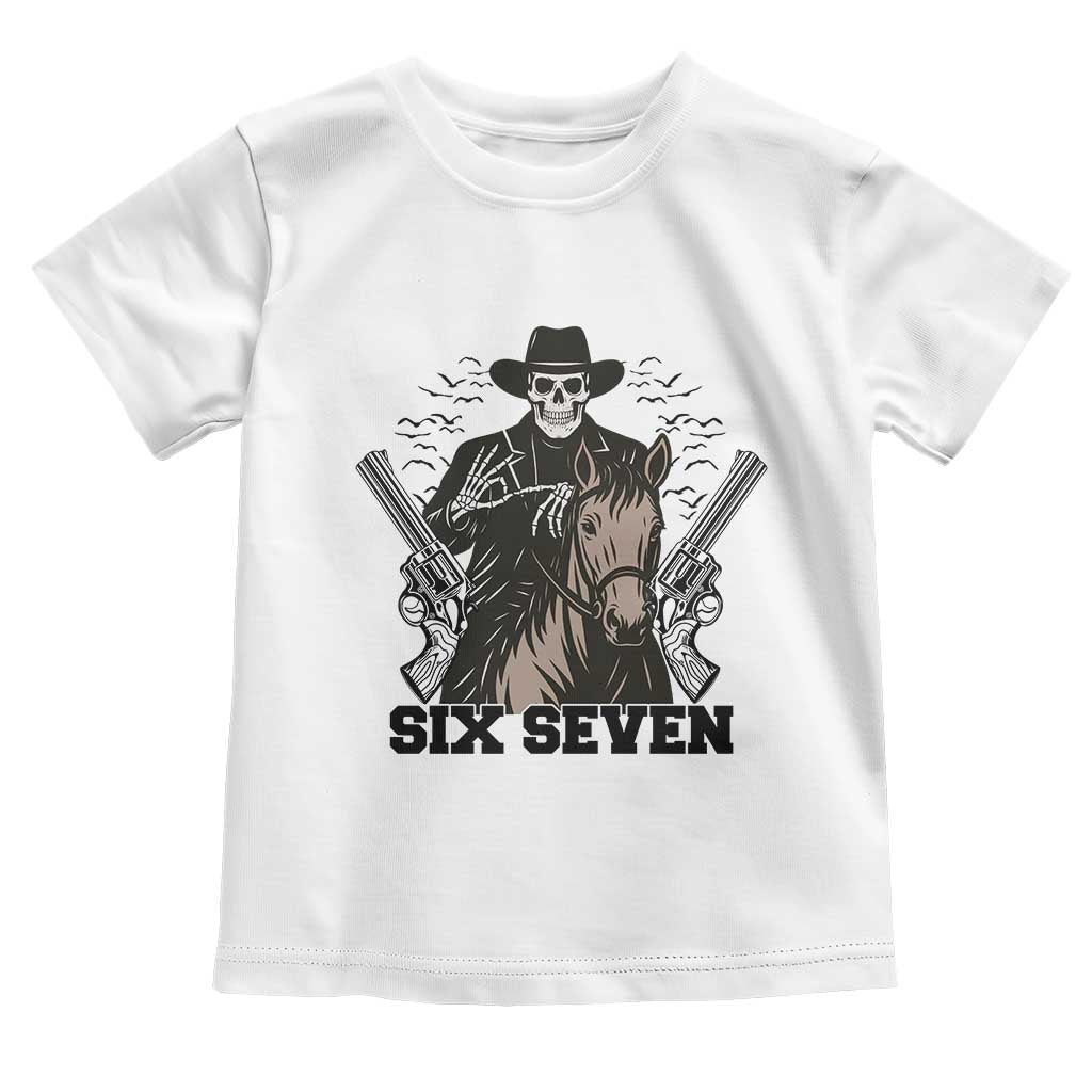 Six Seven Meme Skeleton Cowboy Toddler T Shirt Funny Western Gift - Wonder Print Shop