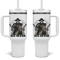 Six Seven Meme Skeleton Cowboy Tumbler With Handle Funny Western Gift - Wonder Print Shop
