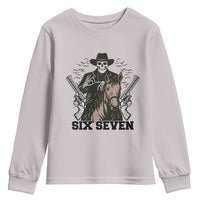 Six Seven Meme Skeleton Cowboy Youth Sweatshirt Funny Western Gift - Wonder Print Shop