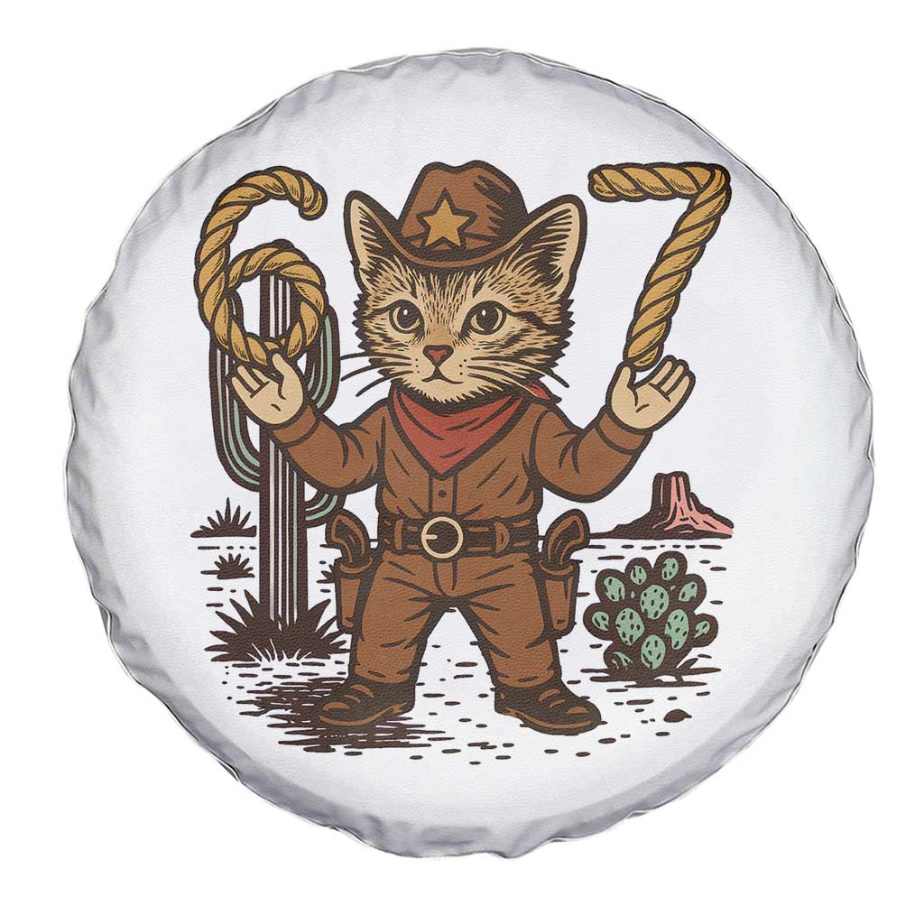 Funny Cowcat Six Seven Meme Spare Tire Cover Gen Alpha 67 Trend Gift - Wonder Print Shop