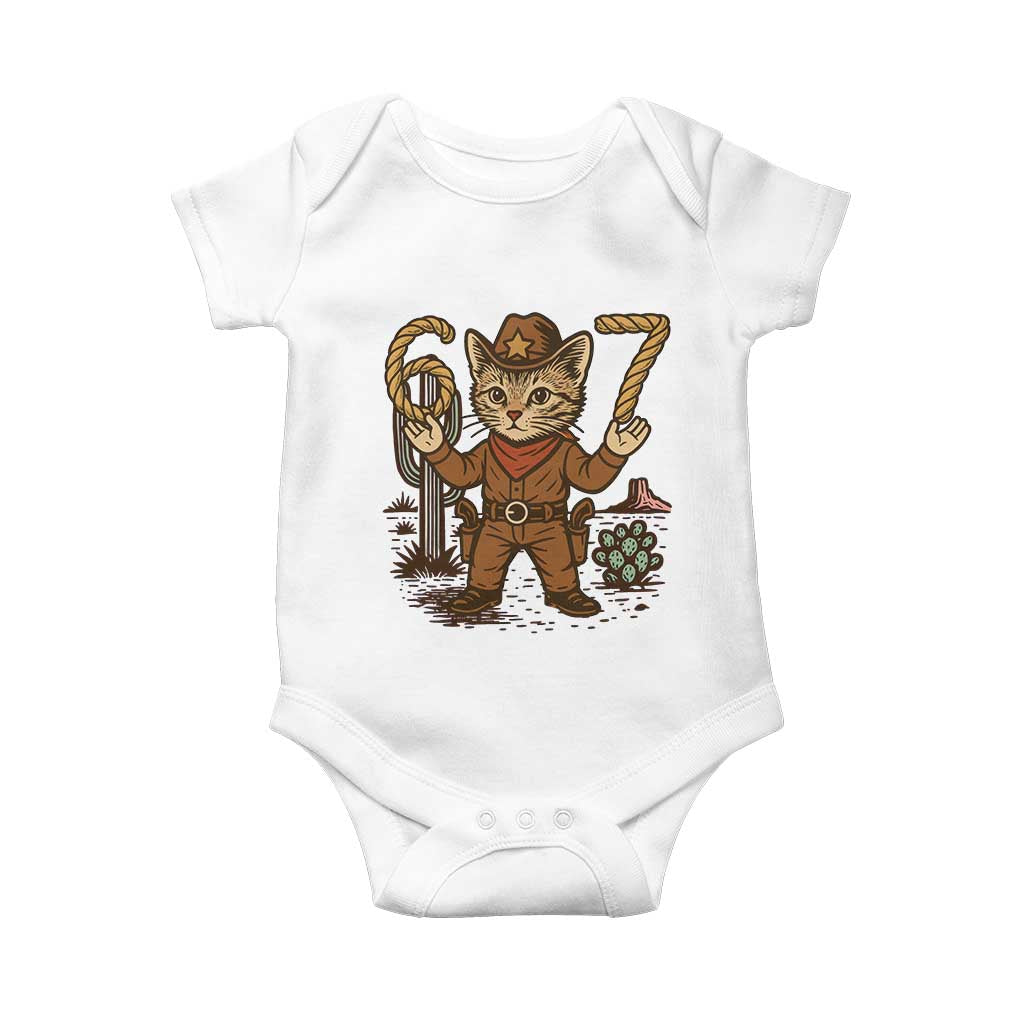 Funny Cowcat Six Seven Meme Baby Onesie Gen Alpha 67 Trend Gift - Wonder Print Shop