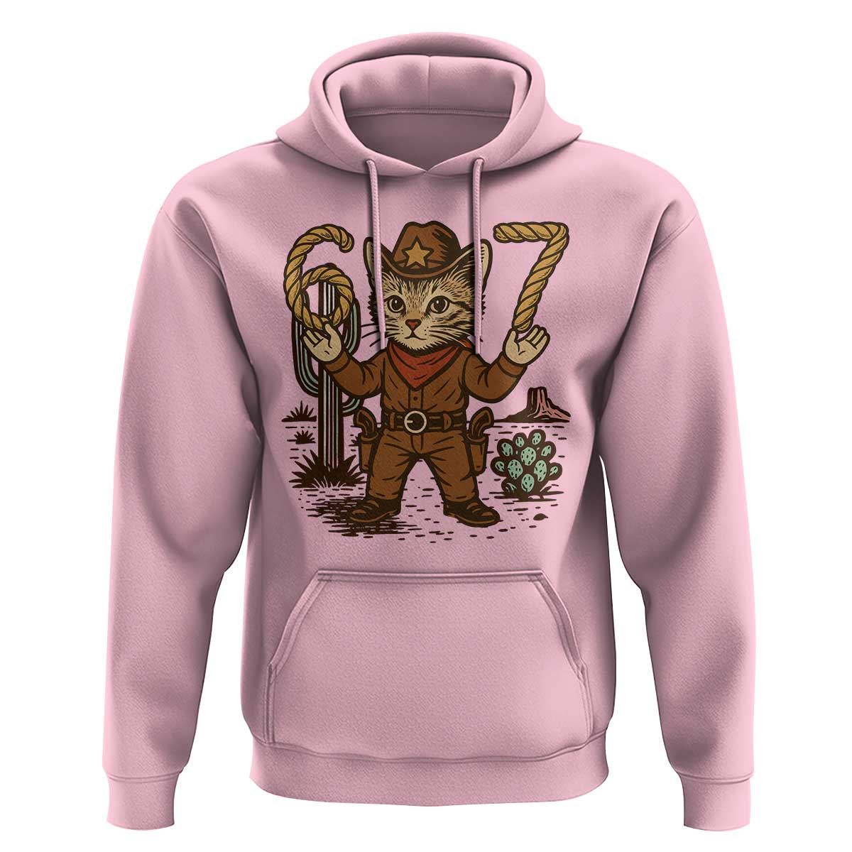 Funny Cowcat Six Seven Meme Hoodie Gen Alpha 67 Trend Gift - Wonder Print Shop