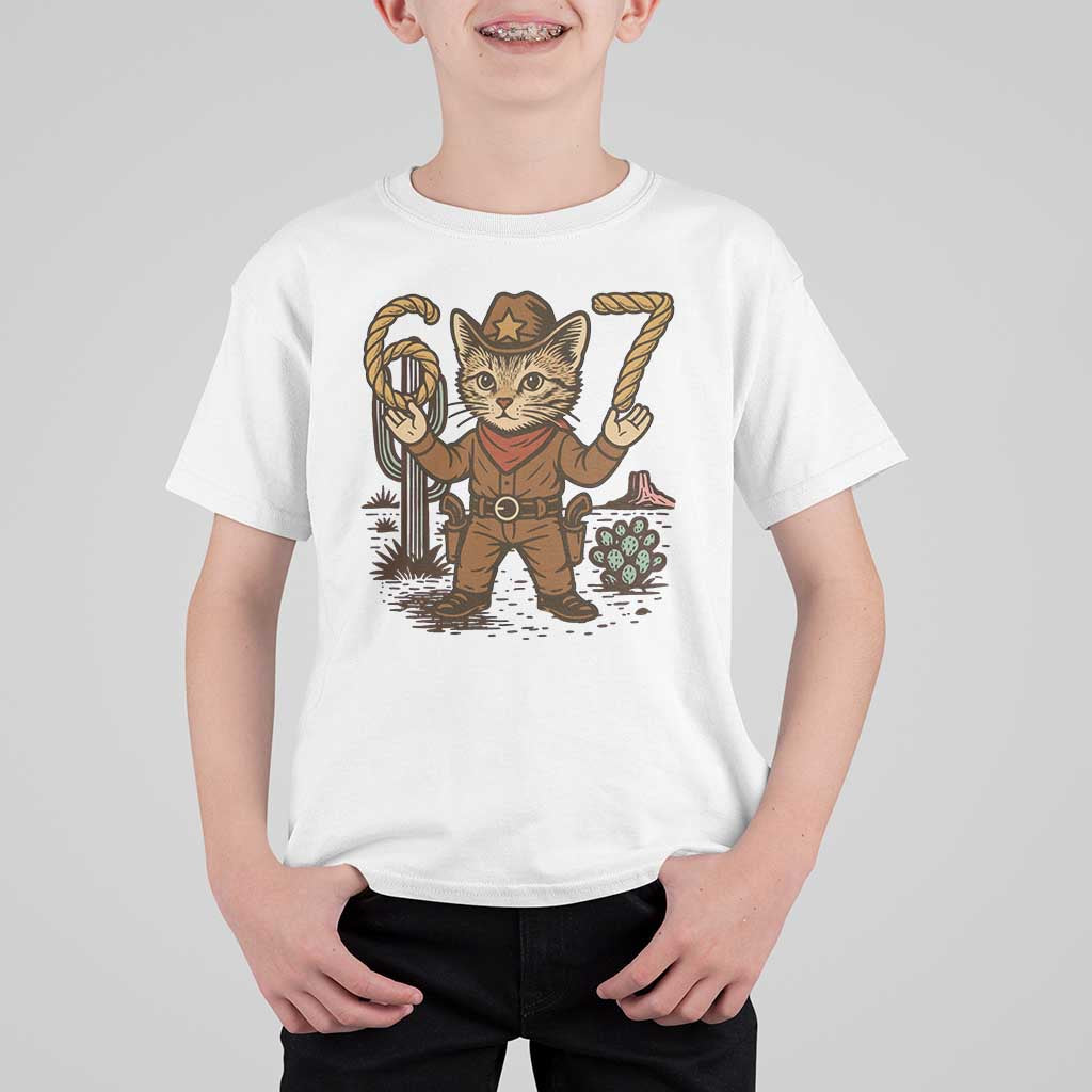 Funny Cowcat Six Seven Meme T Shirt For Kid Gen Alpha 67 Trend Gift - Wonder Print Shop