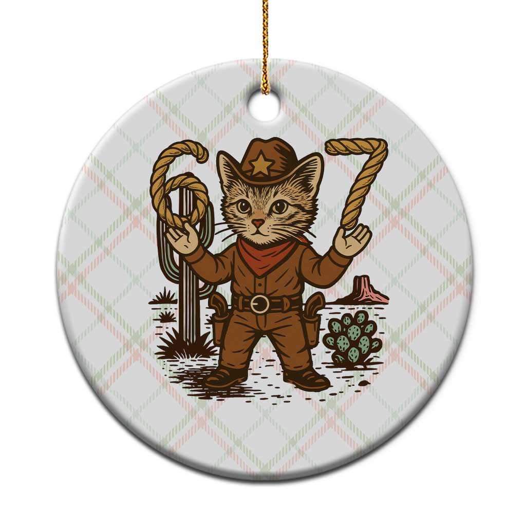 Funny Cowcat Six Seven Meme Ceramic Ornament Gen Alpha 67 Trend Gift - Wonder Print Shop
