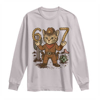 Funny Cowcat Six Seven Meme Long Sleeve Shirt Gen Alpha 67 Trend Gift - Wonder Print Shop
