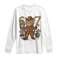 Funny Cowcat Six Seven Meme Long Sleeve Shirt Gen Alpha 67 Trend Gift - Wonder Print Shop