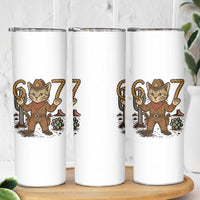 Funny Cowcat Six Seven Meme Skinny Tumbler Gen Alpha 67 Trend Gift - Wonder Print Shop