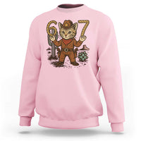 Funny Cowcat Six Seven Meme Sweatshirt Gen Alpha 67 Trend Gift - Wonder Print Shop