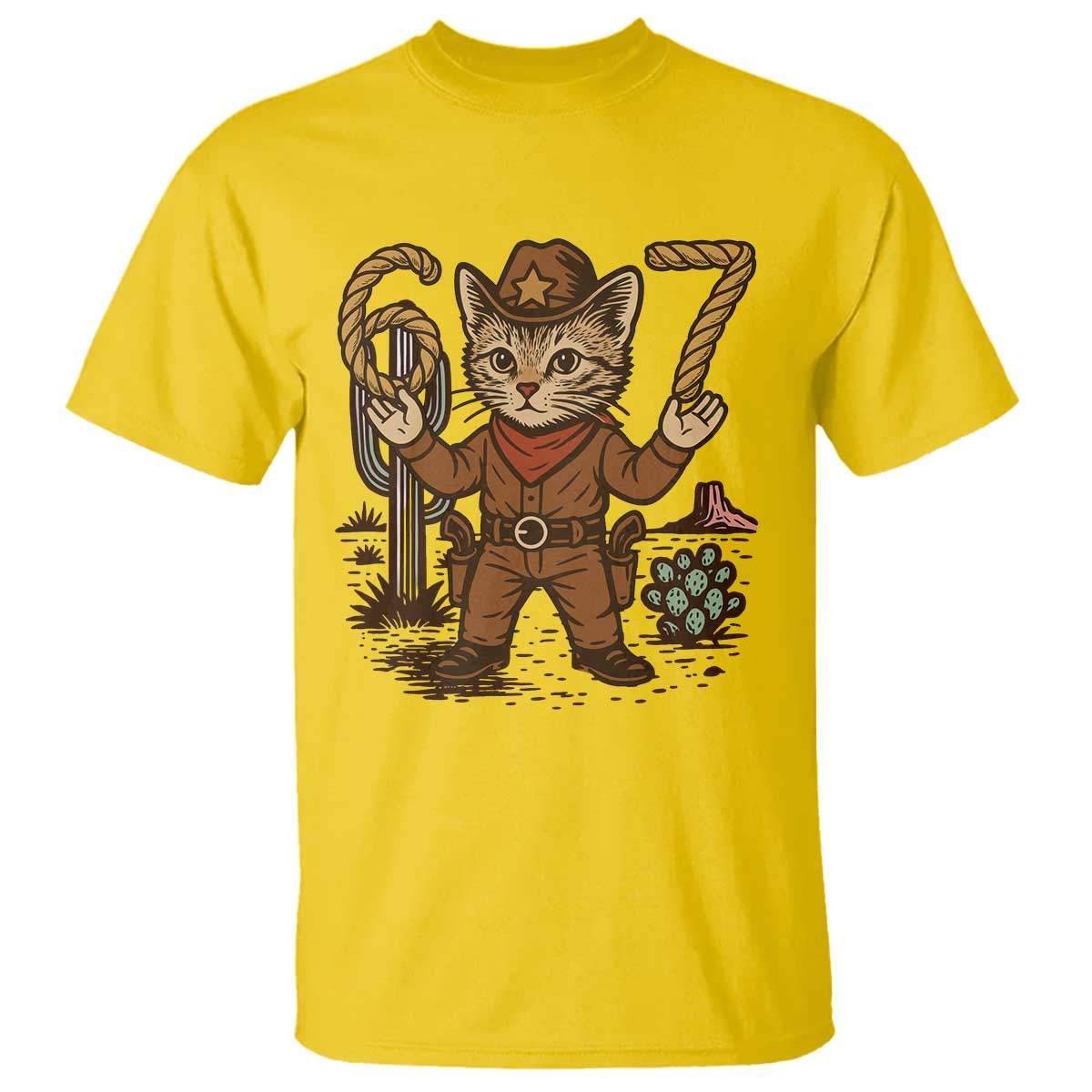 Funny Cowcat Six Seven Meme T Shirt Gen Alpha 67 Trend Gift - Wonder Print Shop