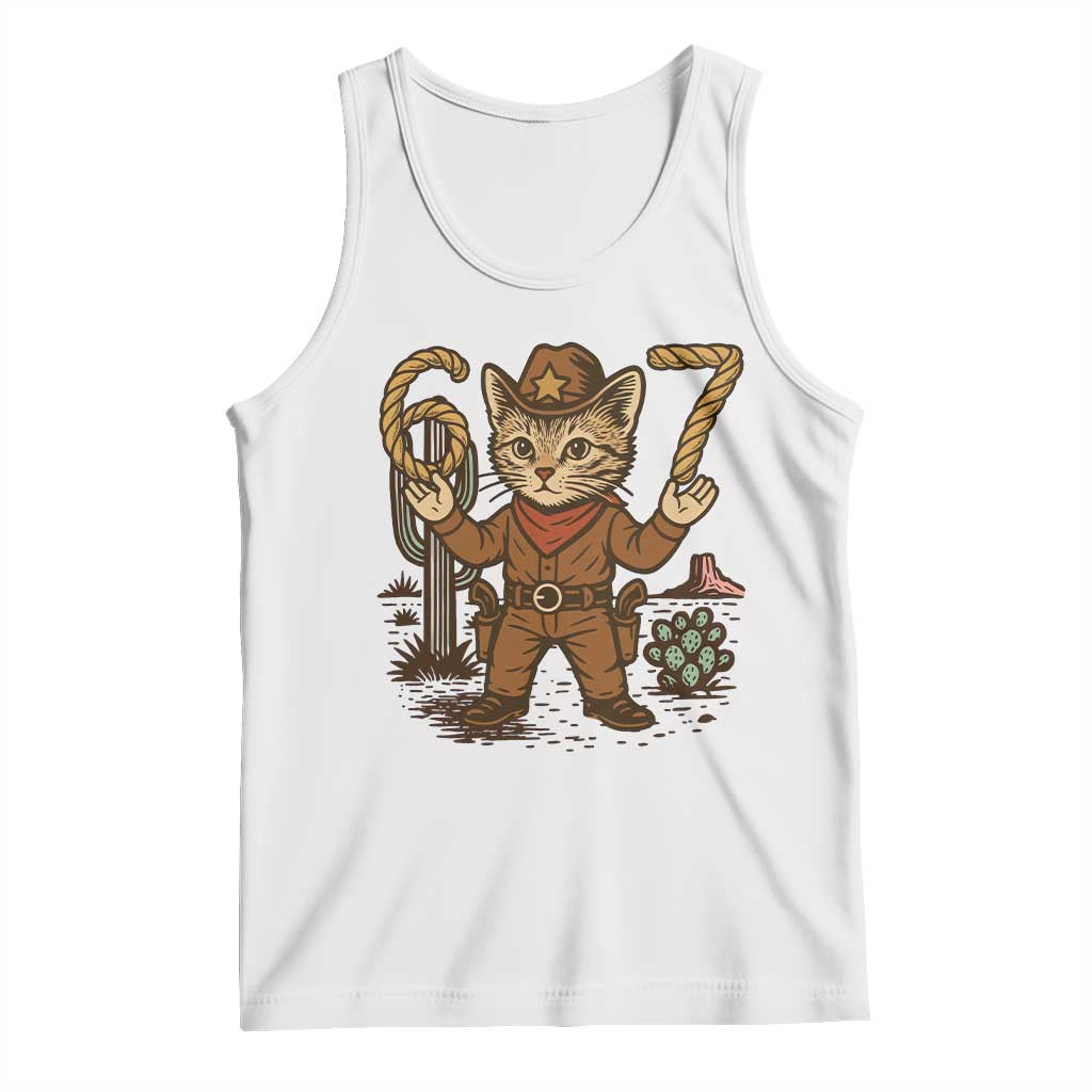 Funny Cowcat Six Seven Meme Tank Top Gen Alpha 67 Trend Gift - Wonder Print Shop