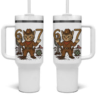 Funny Cowcat Six Seven Meme Tumbler With Handle Gen Alpha 67 Trend Gift - Wonder Print Shop