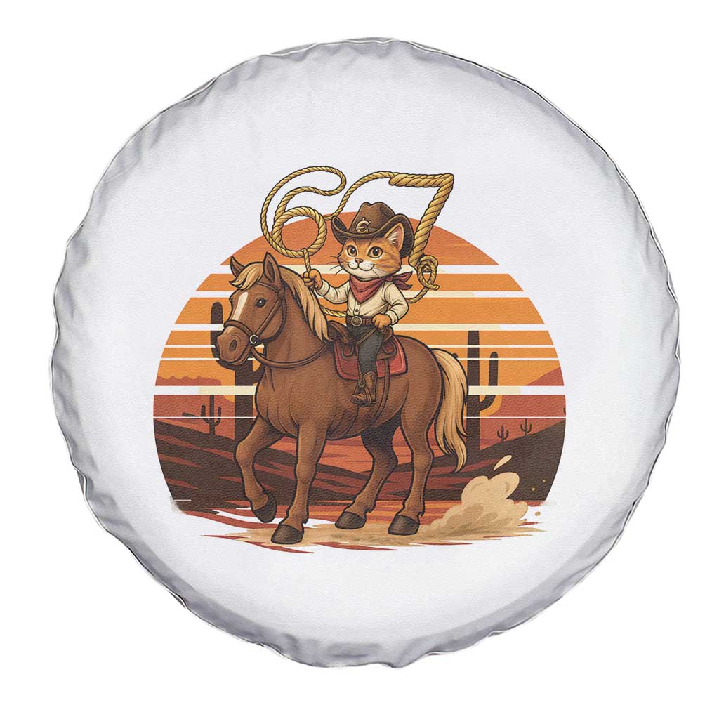 Funny Cowcat Six Seven Meme Spare Tire Cover Western 67 Trend Gift - Wonder Print Shop