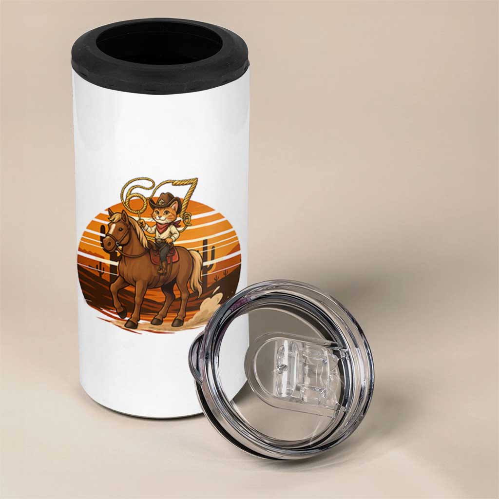 Funny Cowcat Six Seven Meme 4 in 1 Can Cooler Tumbler Western 67 Trend Gift - Wonder Print Shop