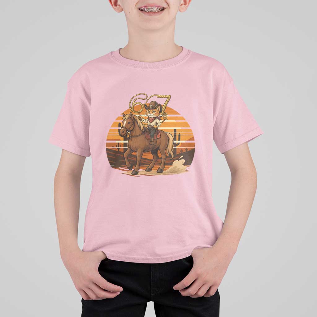 Funny Cowcat Six Seven Meme T Shirt For Kid Western 67 Trend Gift - Wonder Print Shop