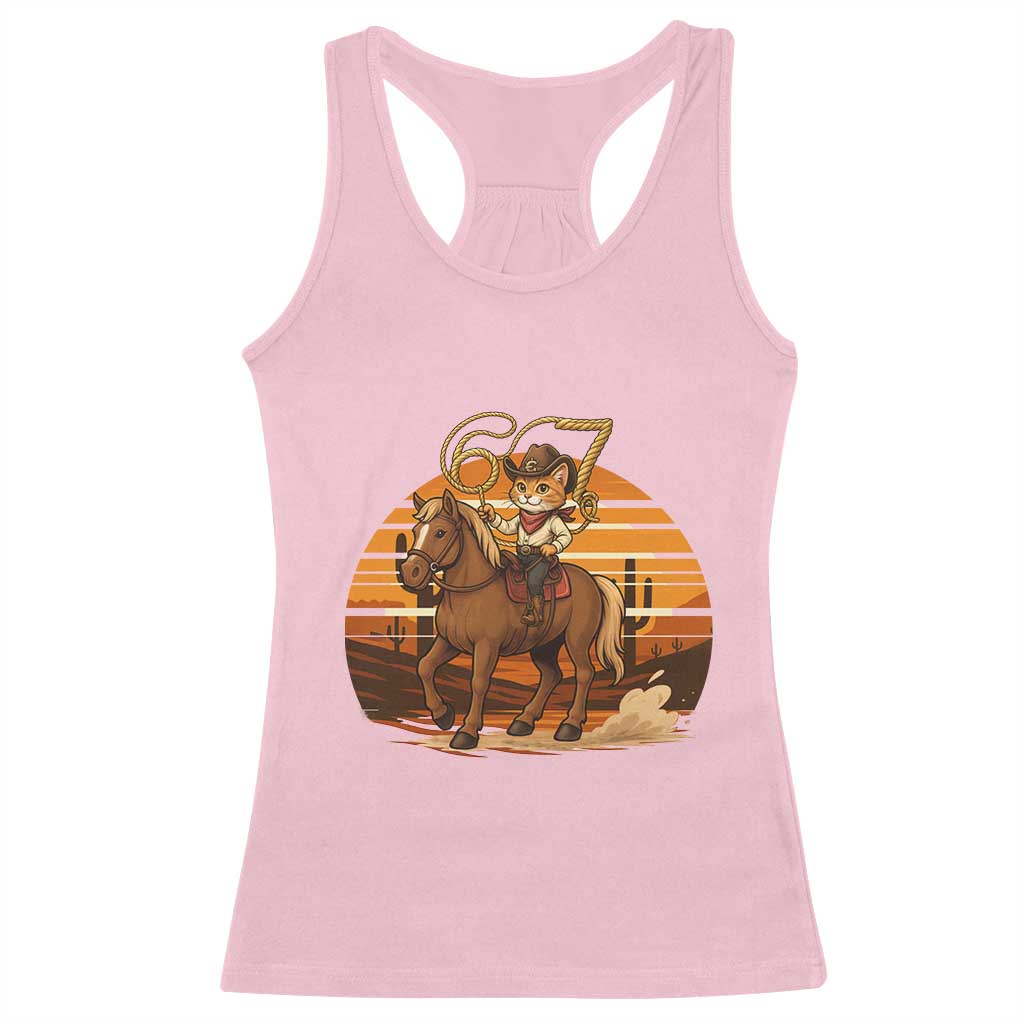 Funny Cowcat Six Seven Meme Racerback Tank Top Western 67 Trend Gift - Wonder Print Shop