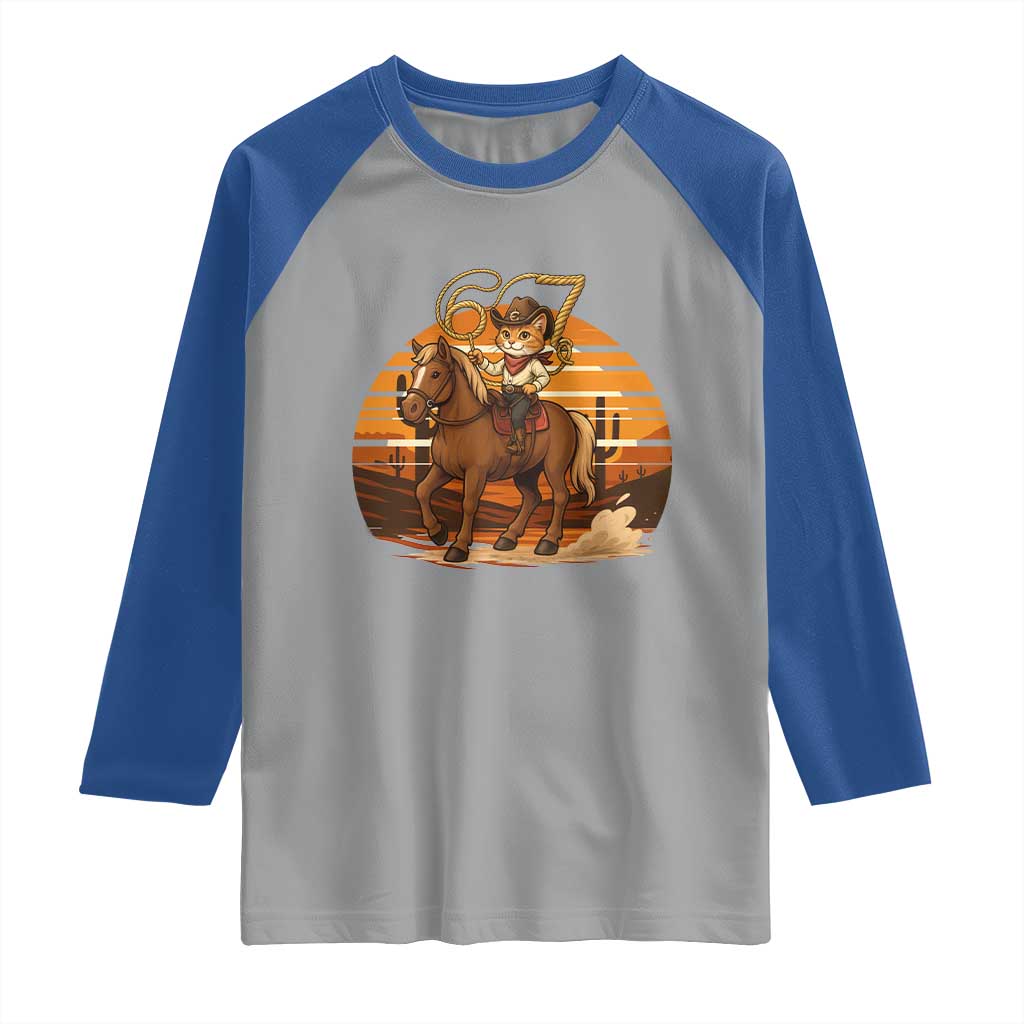 Funny Cowcat Six Seven Meme Raglan Shirt Western 67 Trend Gift - Wonder Print Shop