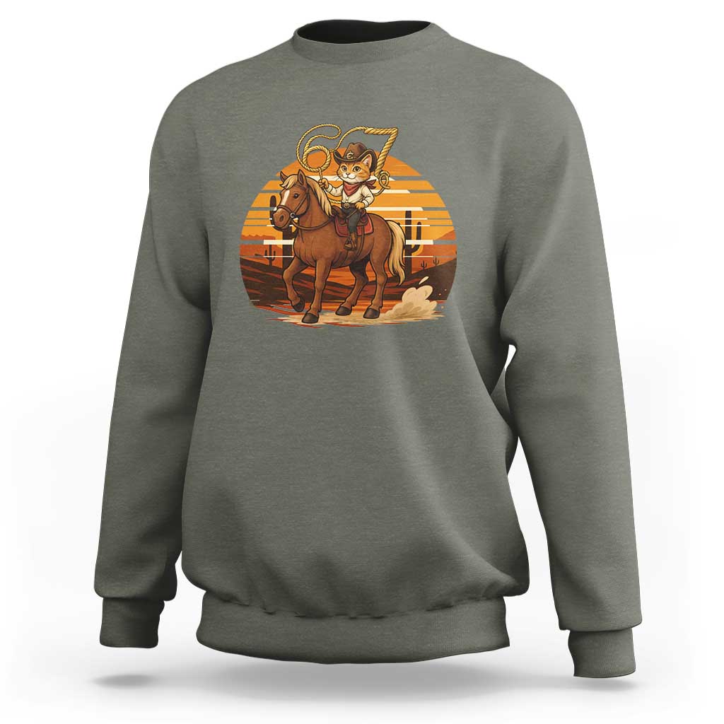 Funny Cowcat Six Seven Meme Sweatshirt Western 67 Trend Gift - Wonder Print Shop