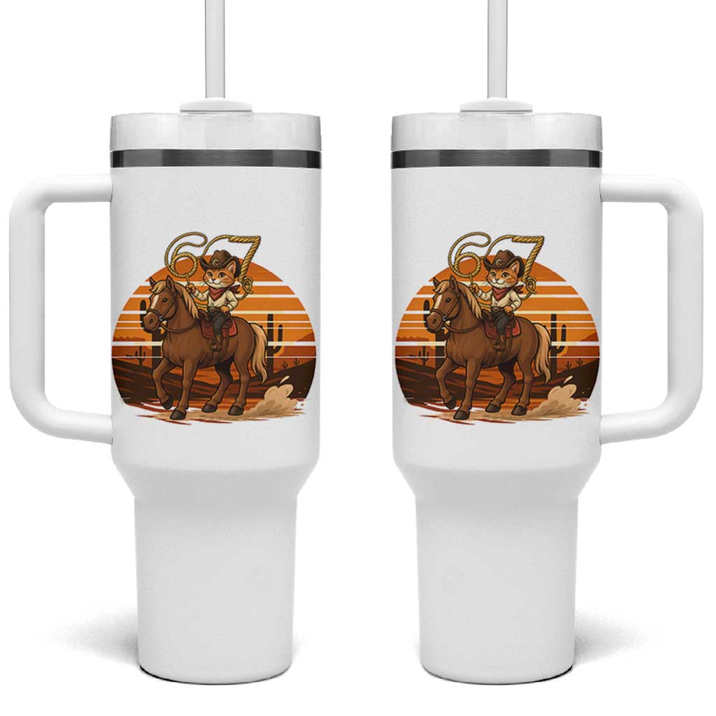 Funny Cowcat Six Seven Meme Tumbler With Handle Western 67 Trend Gift - Wonder Print Shop