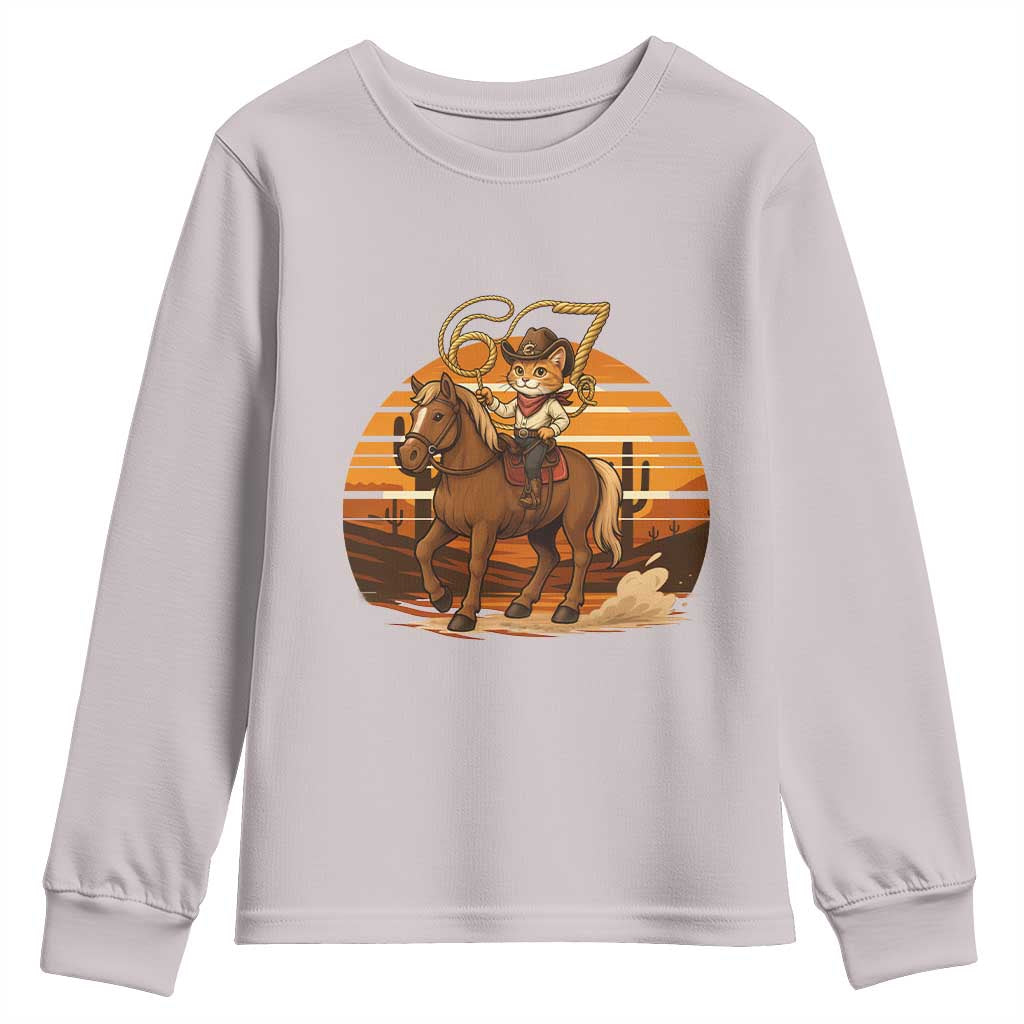 Funny Cowcat Six Seven Meme Youth Sweatshirt Western 67 Trend Gift - Wonder Print Shop