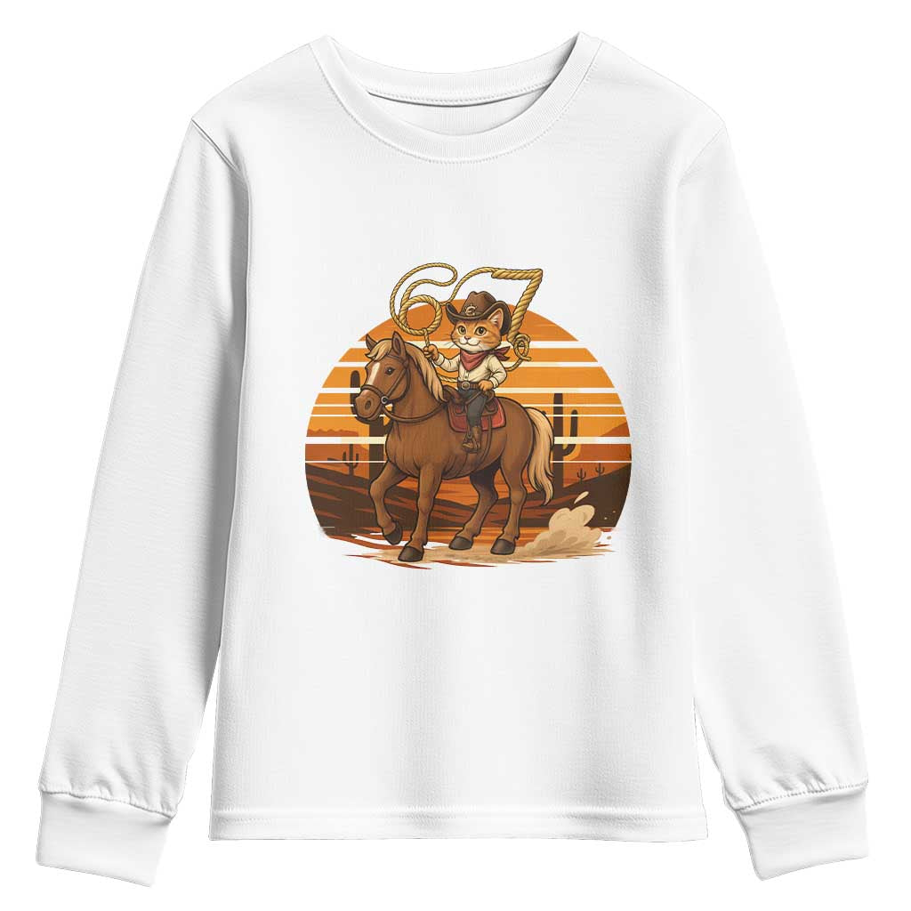 Funny Cowcat Six Seven Meme Youth Sweatshirt Western 67 Trend Gift - Wonder Print Shop
