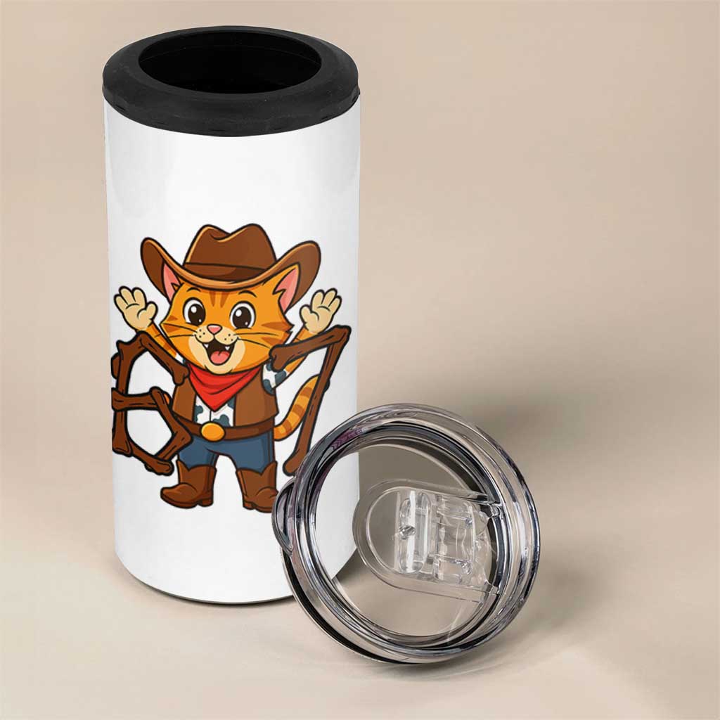 Funny Six Seven Meme Cowcat 4 in 1 Can Cooler Tumbler Gen Alpha Slang Gift - Wonder Print Shop
