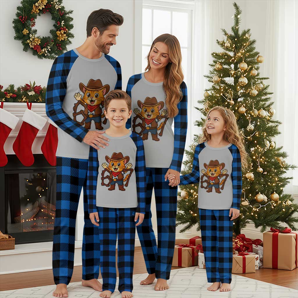 Funny Six Seven Meme Cowcat Plaid Pajama Set Gen Alpha Slang Gift - Wonder Print Shop