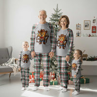 Funny Six Seven Meme Cowcat Plaid Pajama Set Gen Alpha Slang Gift - Wonder Print Shop