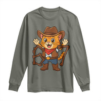 Funny Six Seven Meme Cowcat Long Sleeve Shirt Gen Alpha Slang Gift - Wonder Print Shop