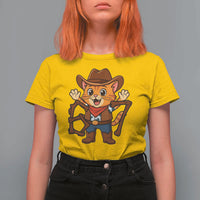Funny Six Seven Meme Cowcat T Shirt For Women Gen Alpha Slang Gift - Wonder Print Shop