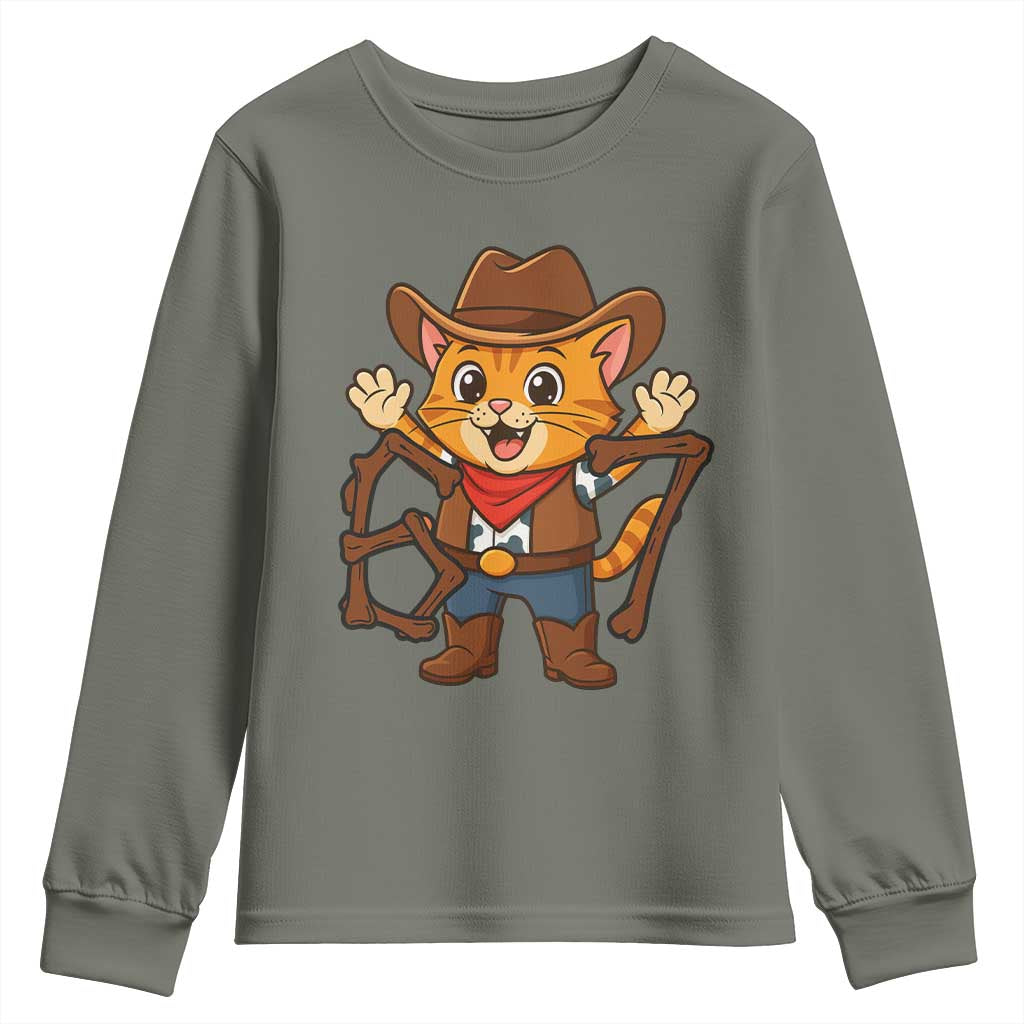 Funny Six Seven Meme Cowcat Youth Sweatshirt Gen Alpha Slang Gift - Wonder Print Shop