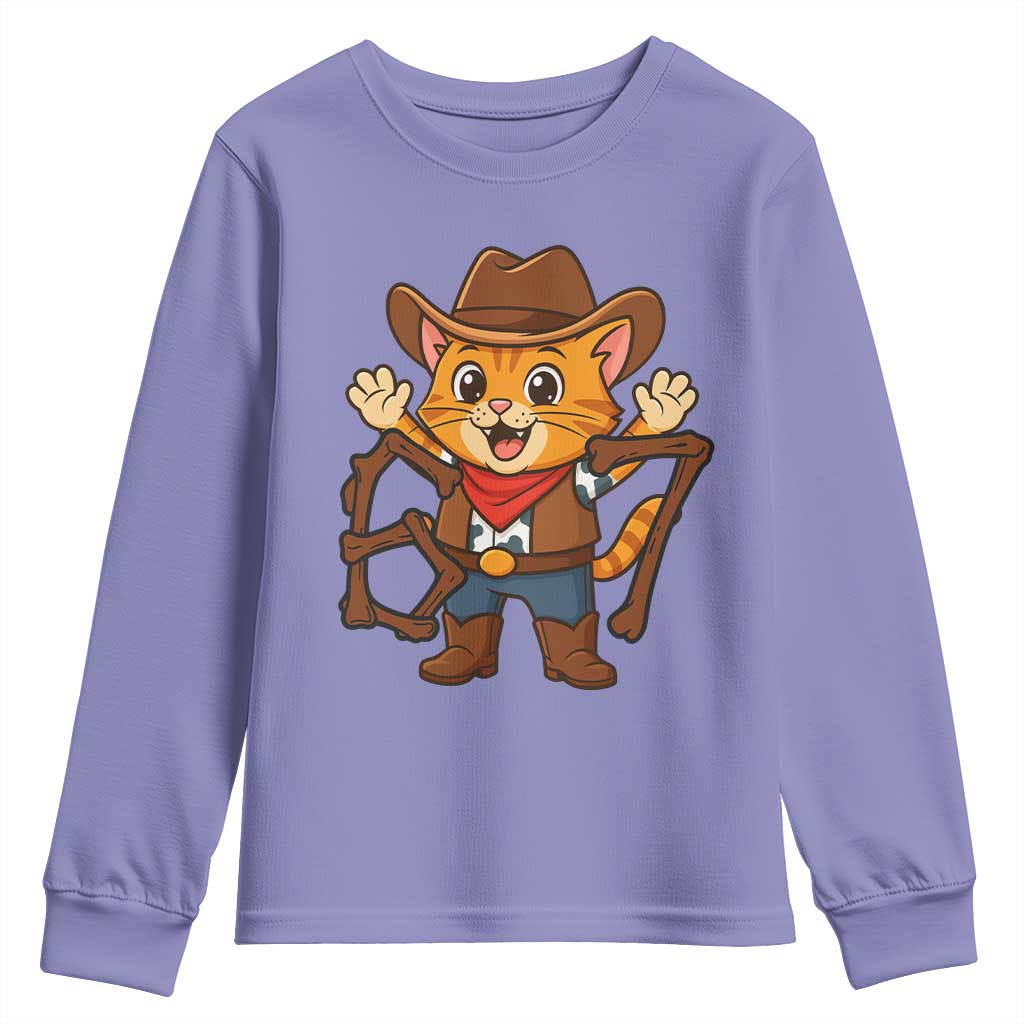 Funny Six Seven Meme Cowcat Youth Sweatshirt Gen Alpha Slang Gift - Wonder Print Shop