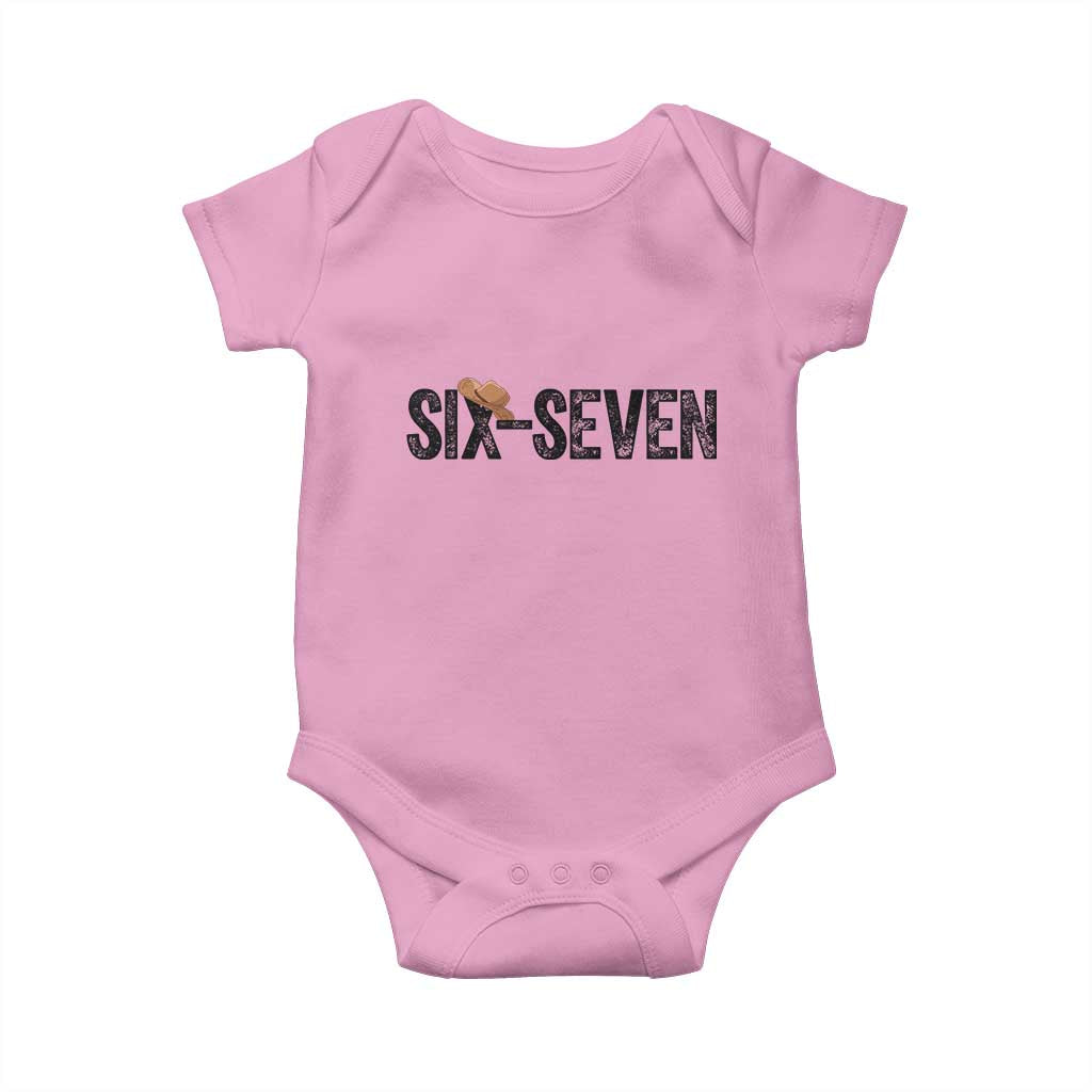 Six Seven Meme Gen Alpha Cowboy Hat Baby Onesie Funny Western Gift - Wonder Print Shop