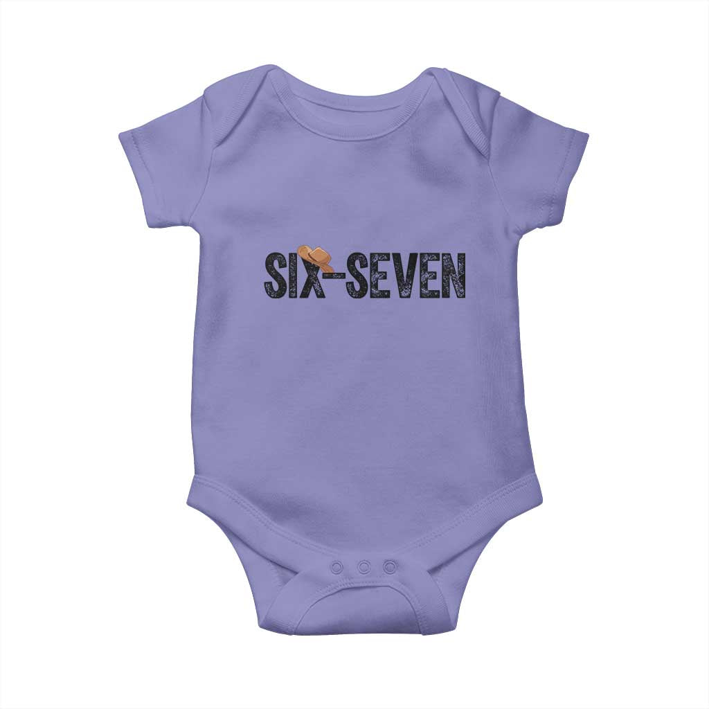 Six Seven Meme Gen Alpha Cowboy Hat Baby Onesie Funny Western Gift - Wonder Print Shop