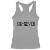 Six Seven Meme Gen Alpha Cowboy Hat Racerback Tank Top Funny Western Gift - Wonder Print Shop