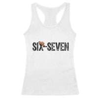 Six Seven Meme Gen Alpha Cowboy Hat Racerback Tank Top Funny Western Gift - Wonder Print Shop