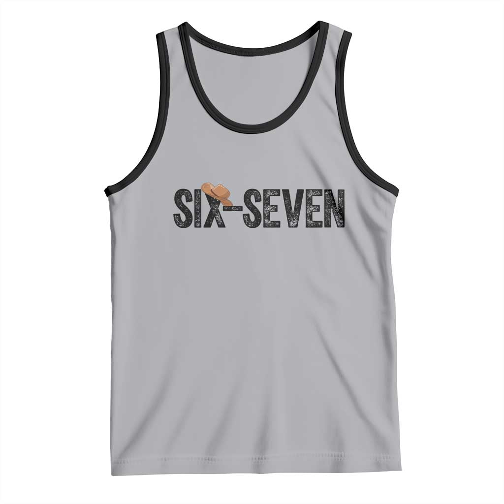 Six Seven Meme Gen Alpha Cowboy Hat Tank Top Funny Western Gift - Wonder Print Shop