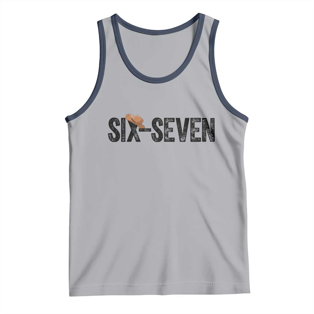 Six Seven Meme Gen Alpha Cowboy Hat Tank Top Funny Western Gift - Wonder Print Shop