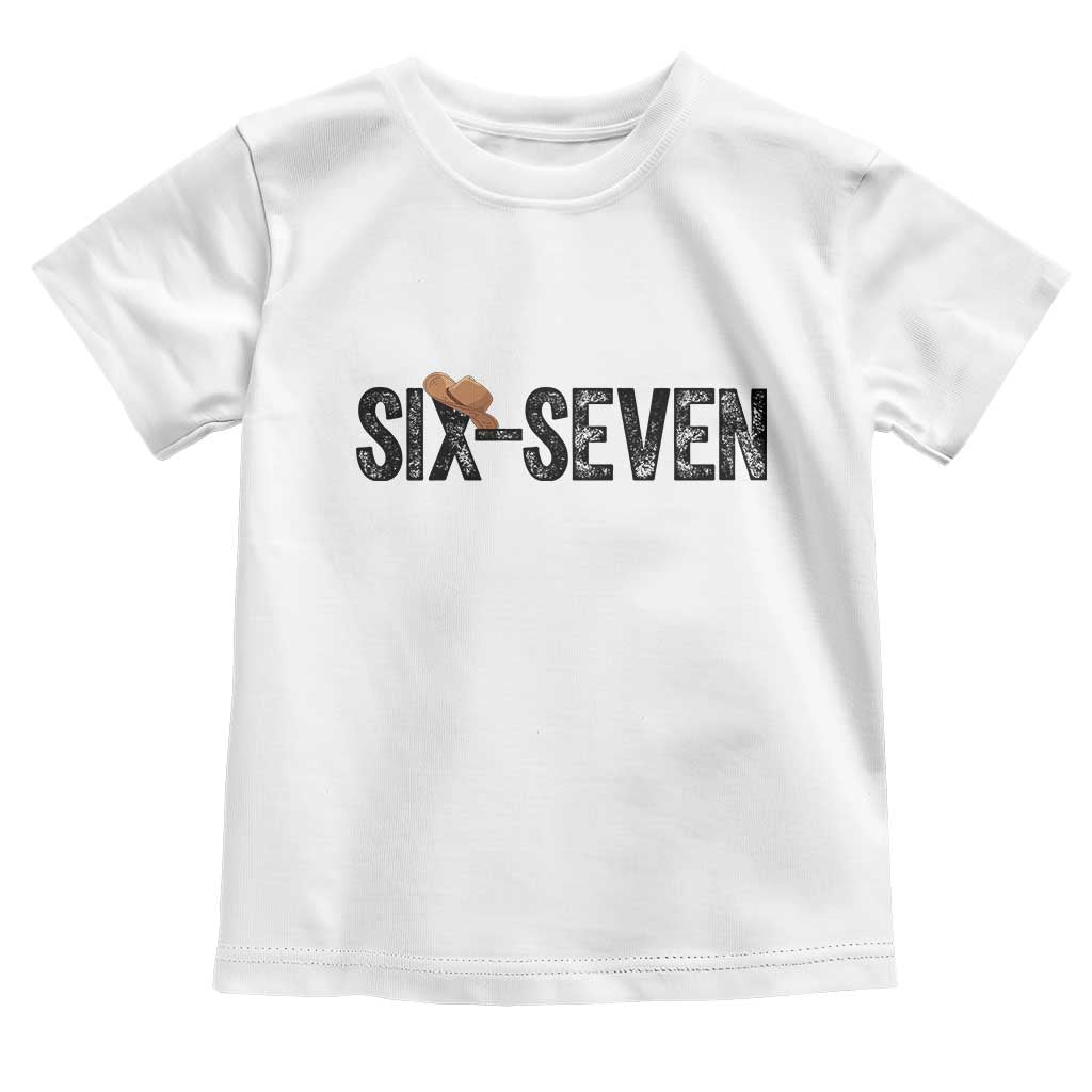 Six Seven Meme Gen Alpha Cowboy Hat Toddler T Shirt Funny Western Gift - Wonder Print Shop