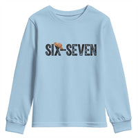 Six Seven Meme Gen Alpha Cowboy Hat Youth Sweatshirt Funny Western Gift - Wonder Print Shop