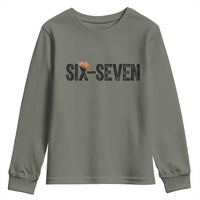 Six Seven Meme Gen Alpha Cowboy Hat Youth Sweatshirt Funny Western Gift - Wonder Print Shop
