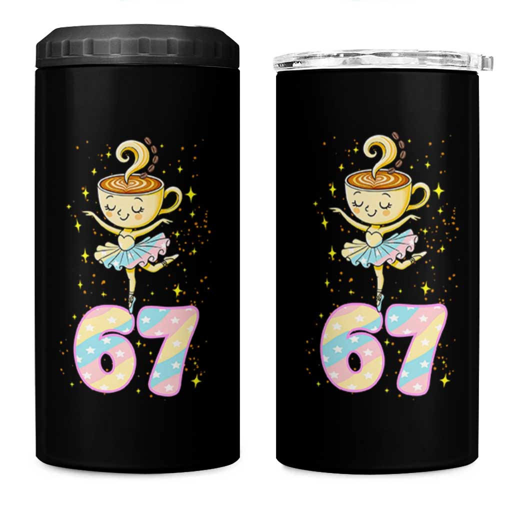 Funny Ballerina Cappuccina Ballet Six Seven 4 in 1 Can Cooler Tumbler Brainrot Meme Pastel Gift - Wonder Print Shop