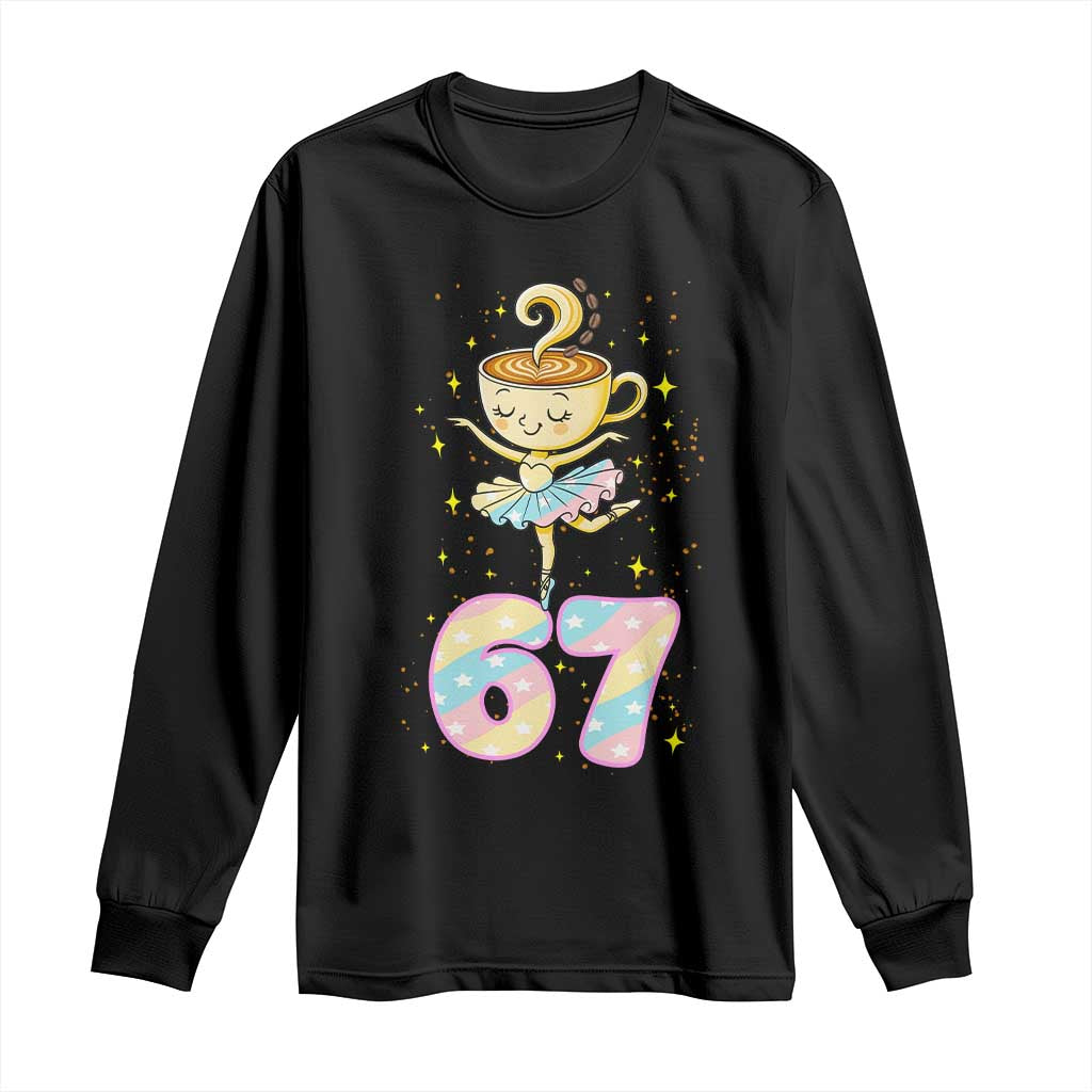 Funny Ballerina Cappuccina Ballet Six Seven Long Sleeve Shirt Brainrot Meme Pastel Gift - Wonder Print Shop