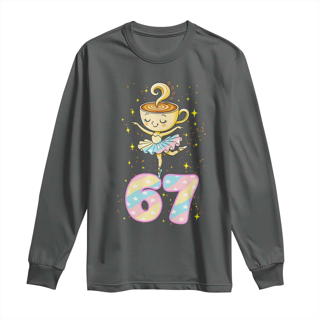 Funny Ballerina Cappuccina Ballet Six Seven Long Sleeve Shirt Brainrot Meme Pastel Gift - Wonder Print Shop