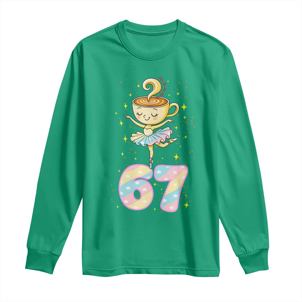 Funny Ballerina Cappuccina Ballet Six Seven Long Sleeve Shirt Brainrot Meme Pastel Gift - Wonder Print Shop